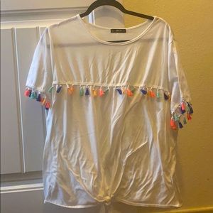 White with Colorful tinsel’s